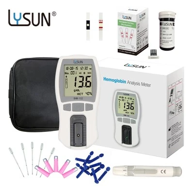 Lysun CE ハンドヘルド ヘモグロビン アナライザー高速血液検査ミニ ヘモグロビン メーター